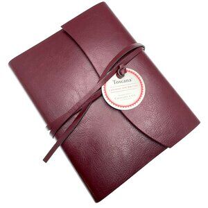 Cavallini & Co. Toscana Leather Journal Red Wrap Tie Handmade Italy 5x7 Inches